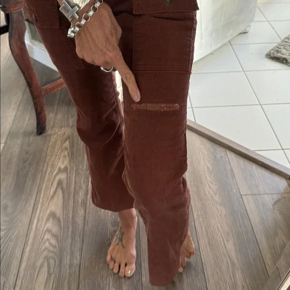 RARE Vintage Levi Brown Corduroy Pants kickflare Big E white tab - Picture 10 of 16